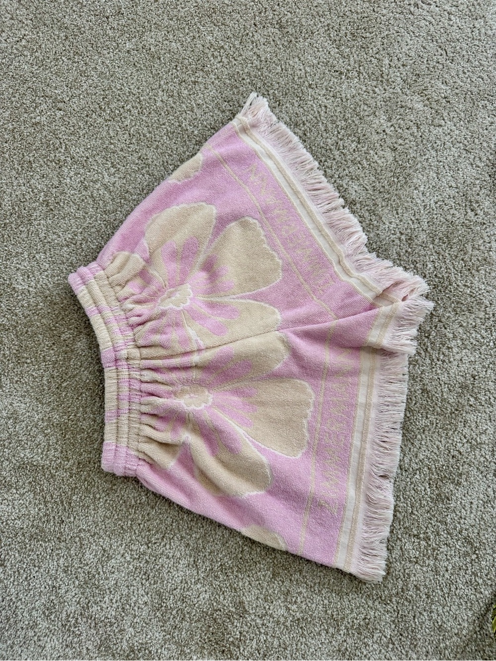 Zimmermann Terry Cloth Pop Shorts Pink Cream Resort Vacation Matching Set - Picture 4 of 4